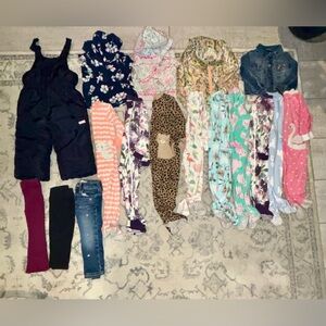 Mixed Bundle Of 17 pc Baby Girl Winter Clothes 12 M, 18M & 2T. EUC.